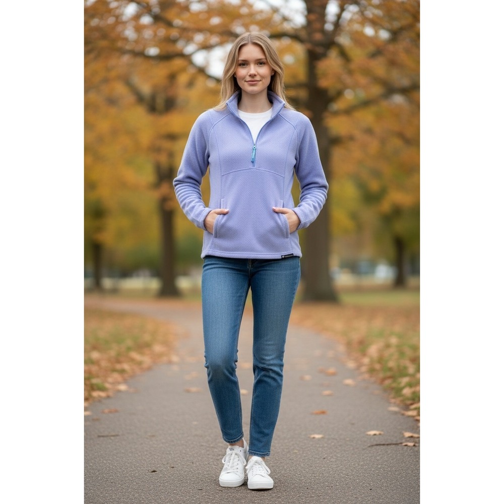 Obermeyer 1/2 Zip Sweater Women's Small Ski Winter Blue Fleece Gorpcore Outdoors